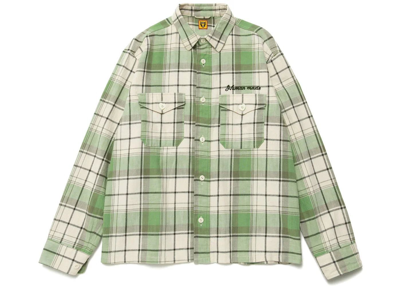 Human Made Checked Overshirt Green - 1