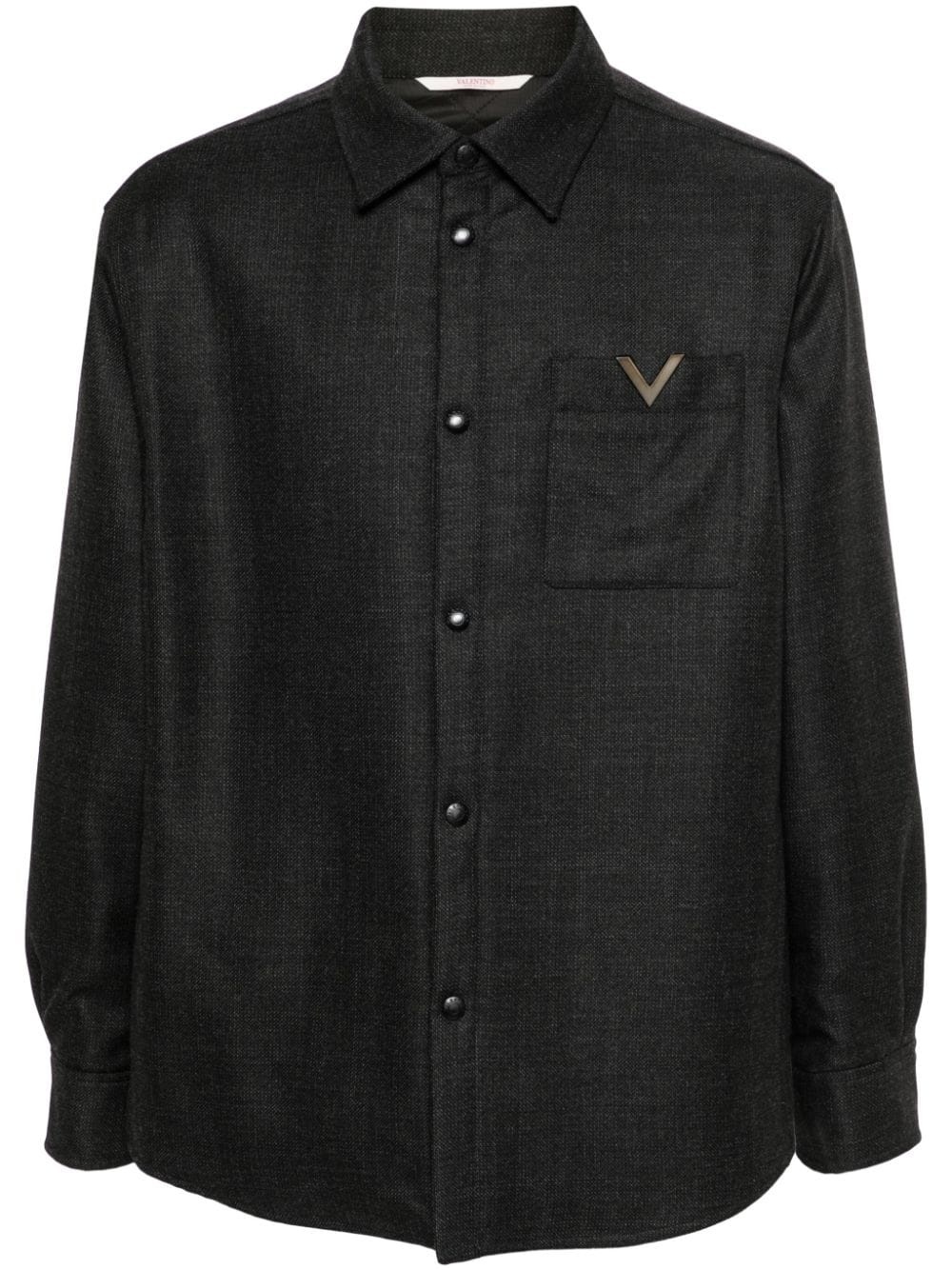 VLogo padded shirt jacket - 1