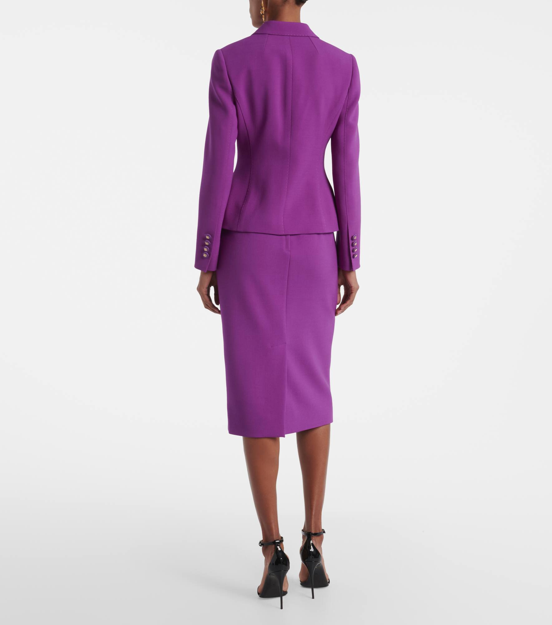 Virgin wool crêpe blazer - 3