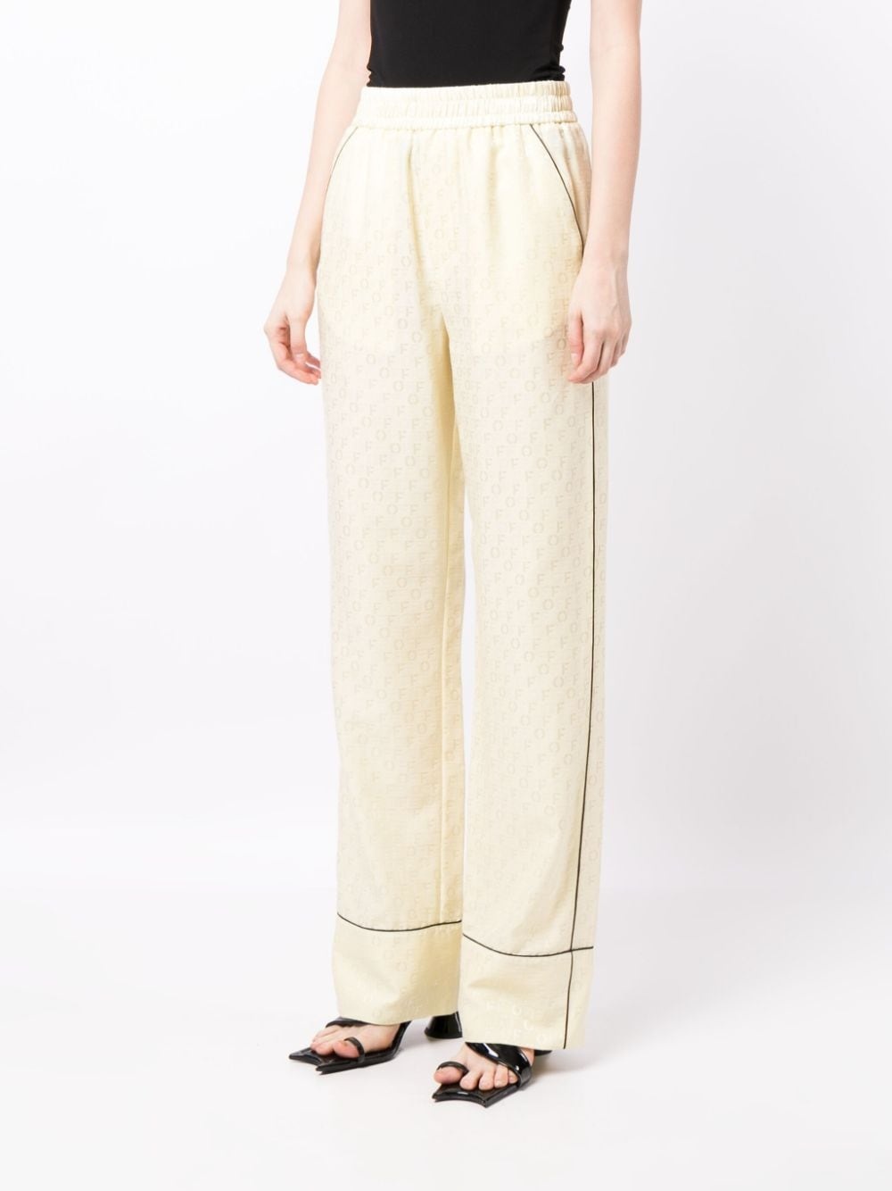 logo-jacquard elasticated trousers - 3