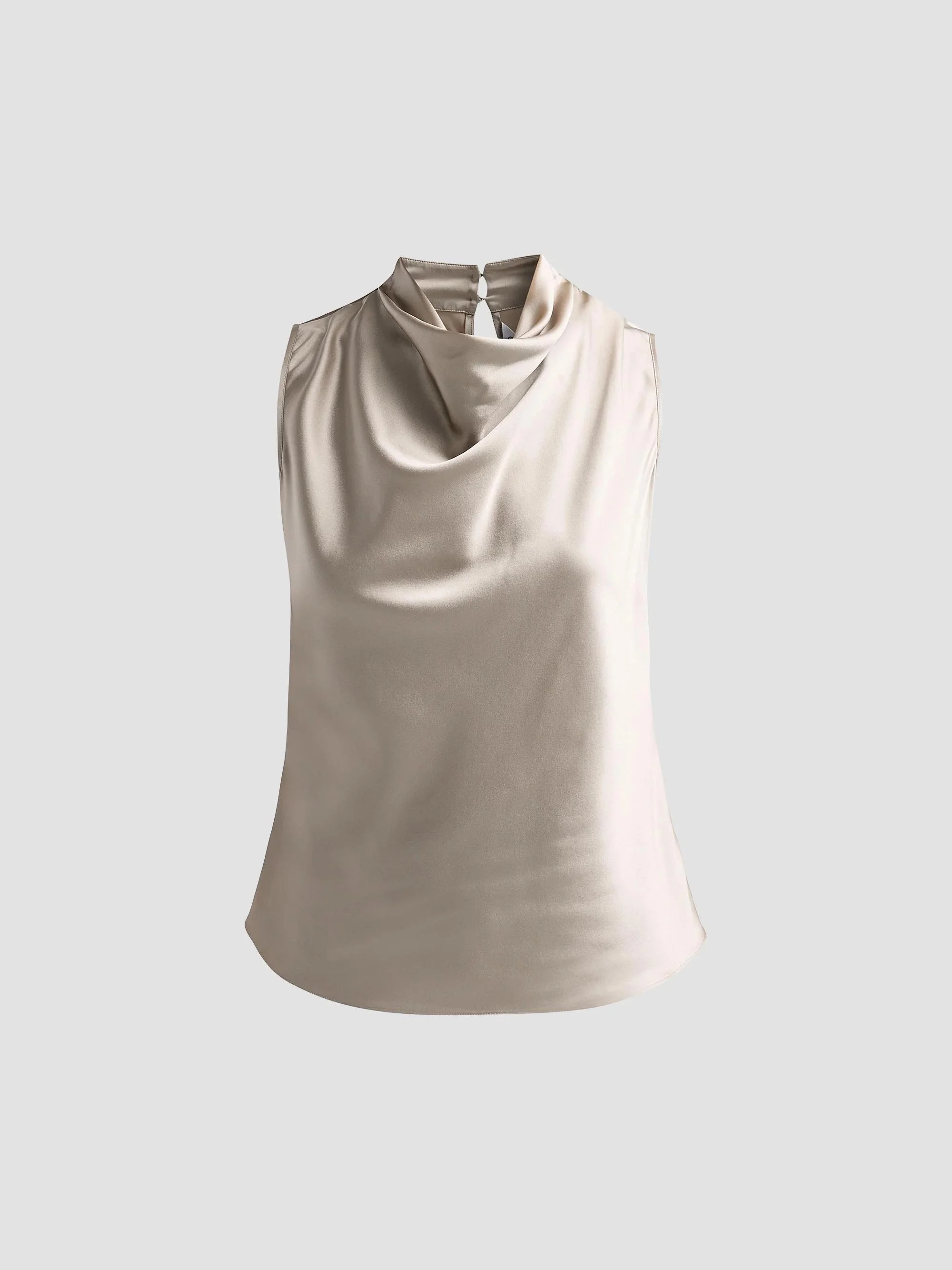 Women's Tam Silk-Blend Cowlneck Top - Pewter - 1