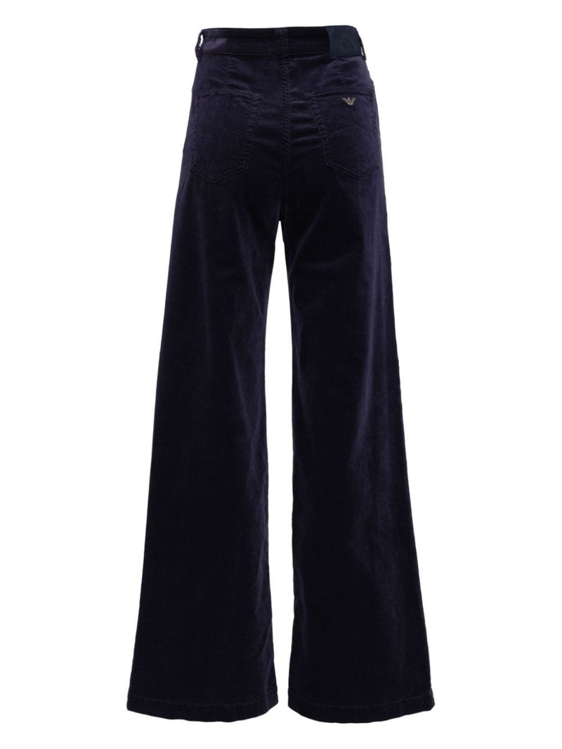 EMPORIO ARMANI high-rise corduroy palazzo pants outlook