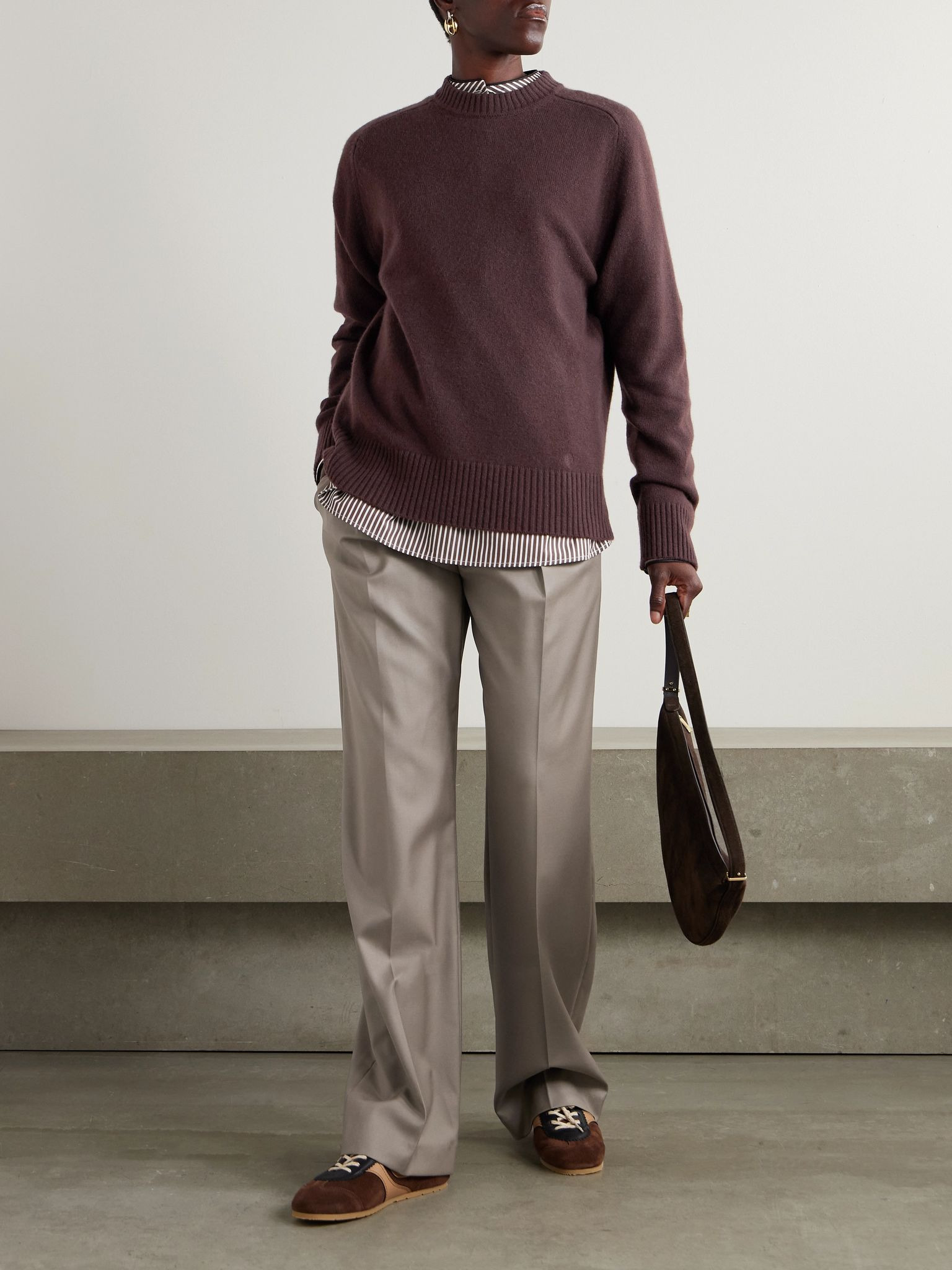 Sbiru pleated wool-twill straight-leg pants Beige - 2