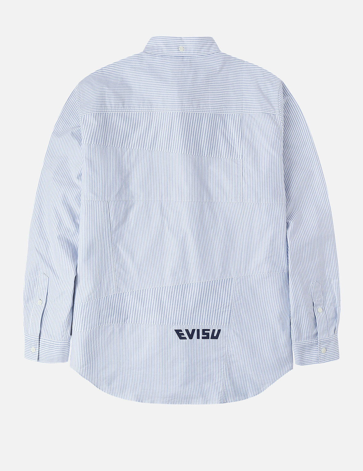 Deconstructed Seagull Embroidery Relax Fit Striped Shirt - 2