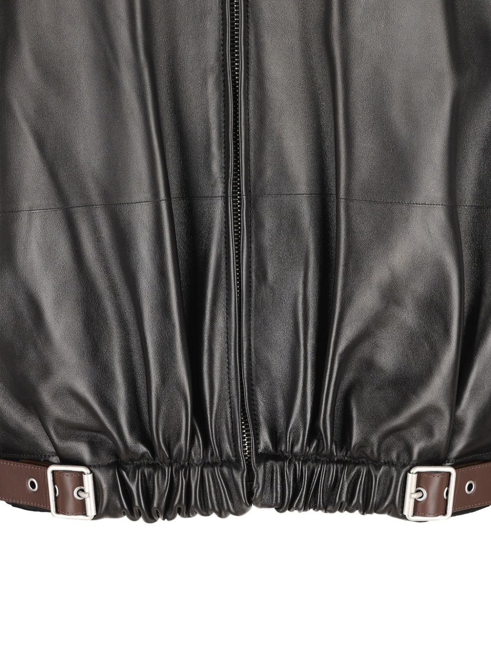 belted leather jacket - 3