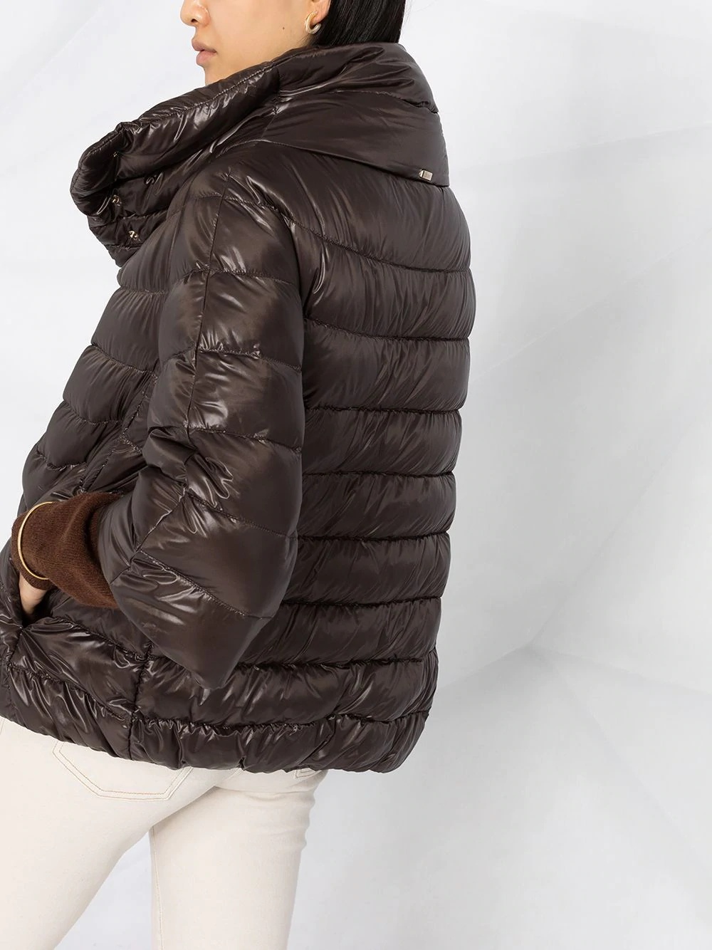 3/4 sleeve puffer jacket - 3