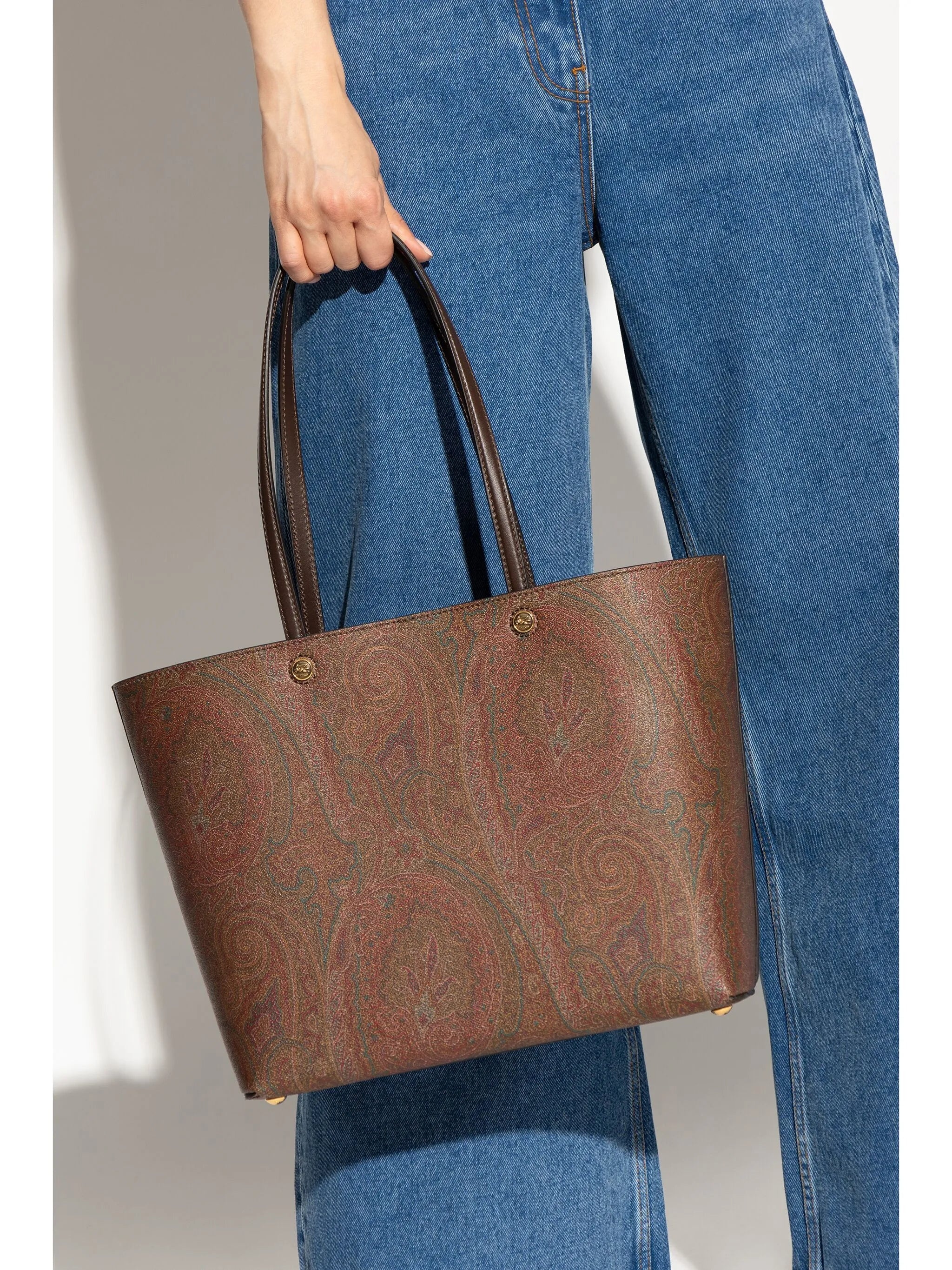 Large Paisley Jacquard Shopper Tote Bag - 4