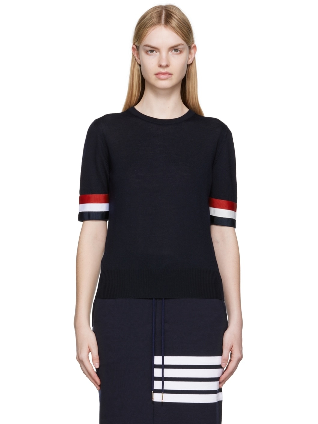 Navy 4-Bar T-Shirt - 1