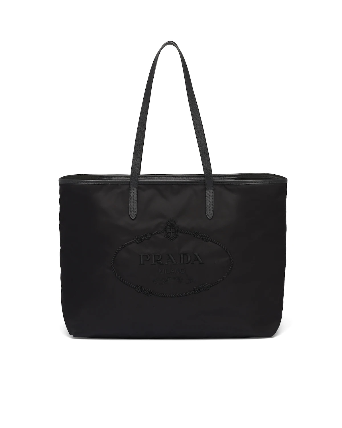 Saffiano leather and nylon tote - 1