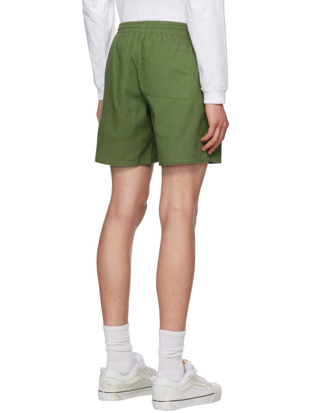 Khaki Elasticized Shorts - 3