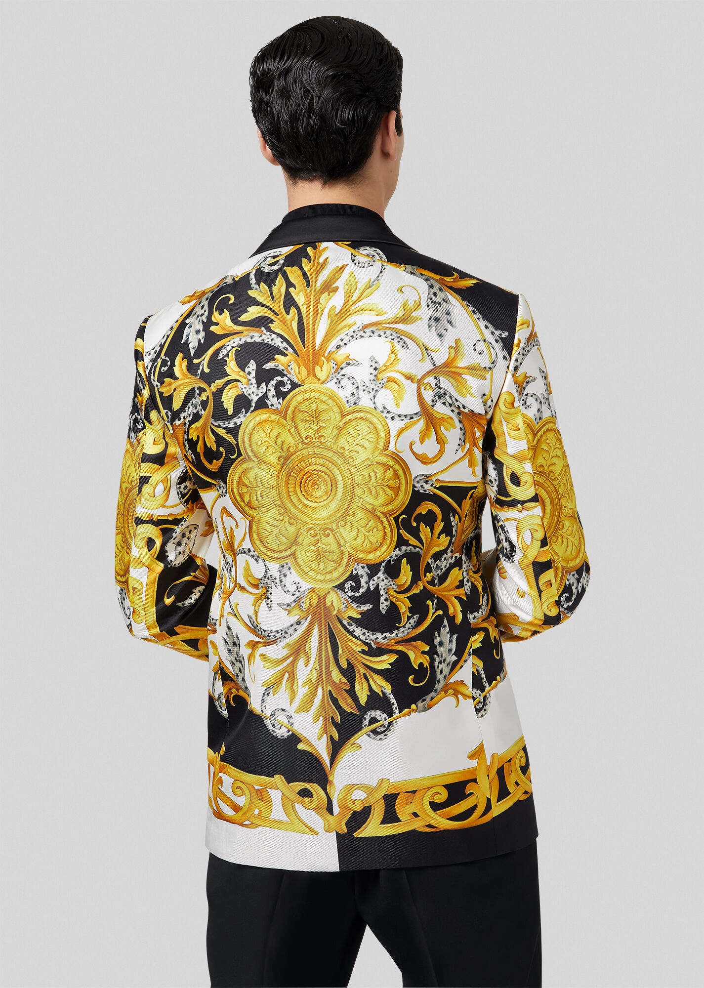 Barocco Acanthus Print Silk Blazer - 3