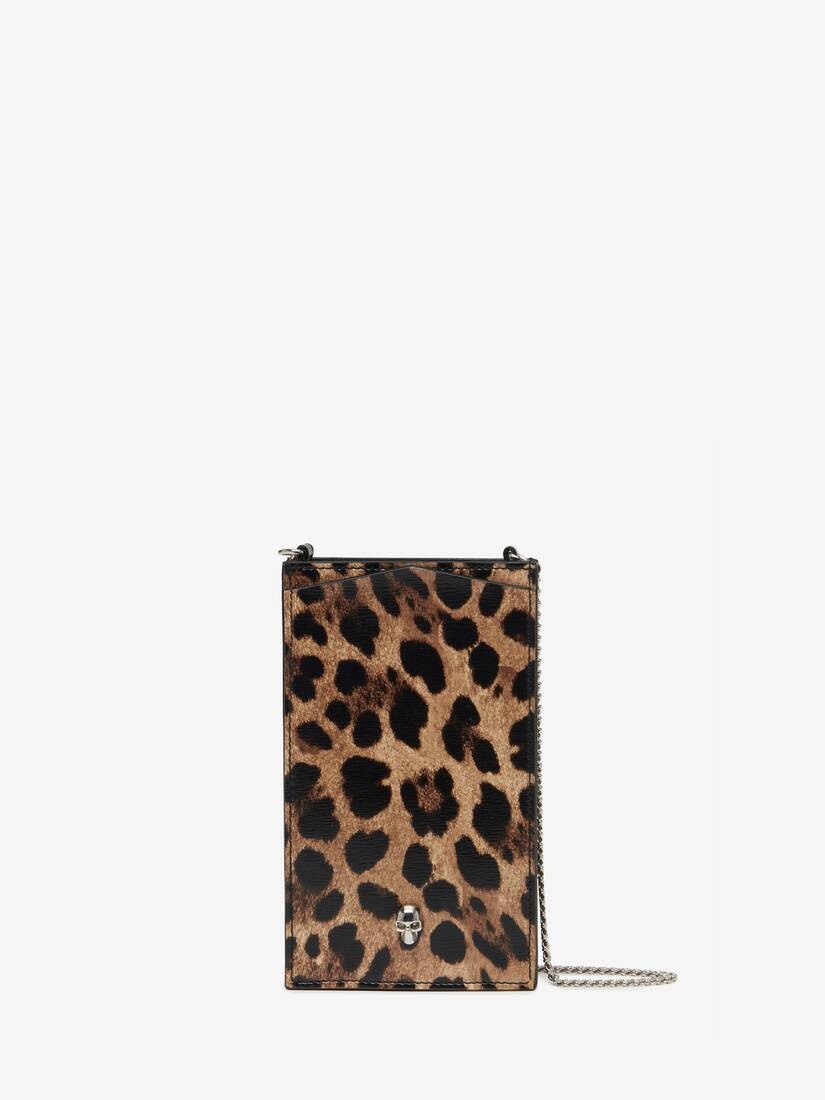 Women's Skull Phone Case With Chain in Natural/black - 1