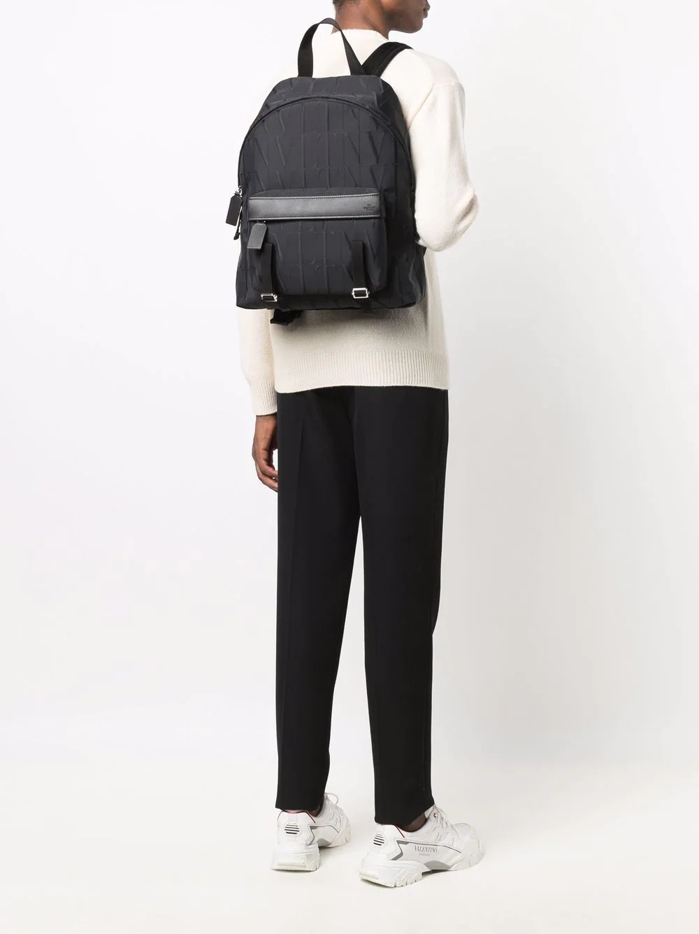 VLTN Times logo-jacquard backpack - 2