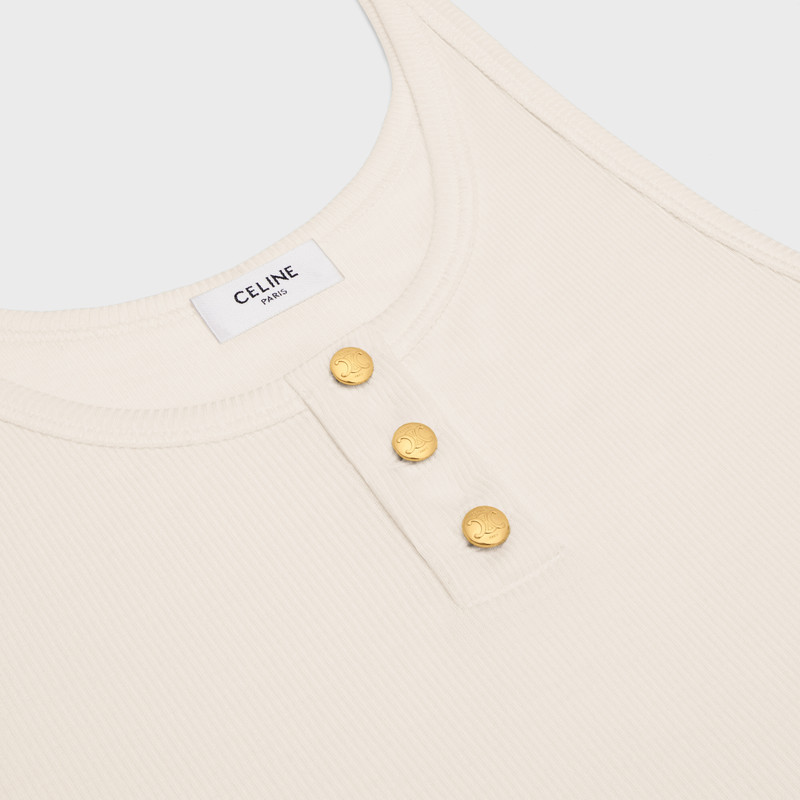 Buttoned tank top in ribbed silk jersey 3