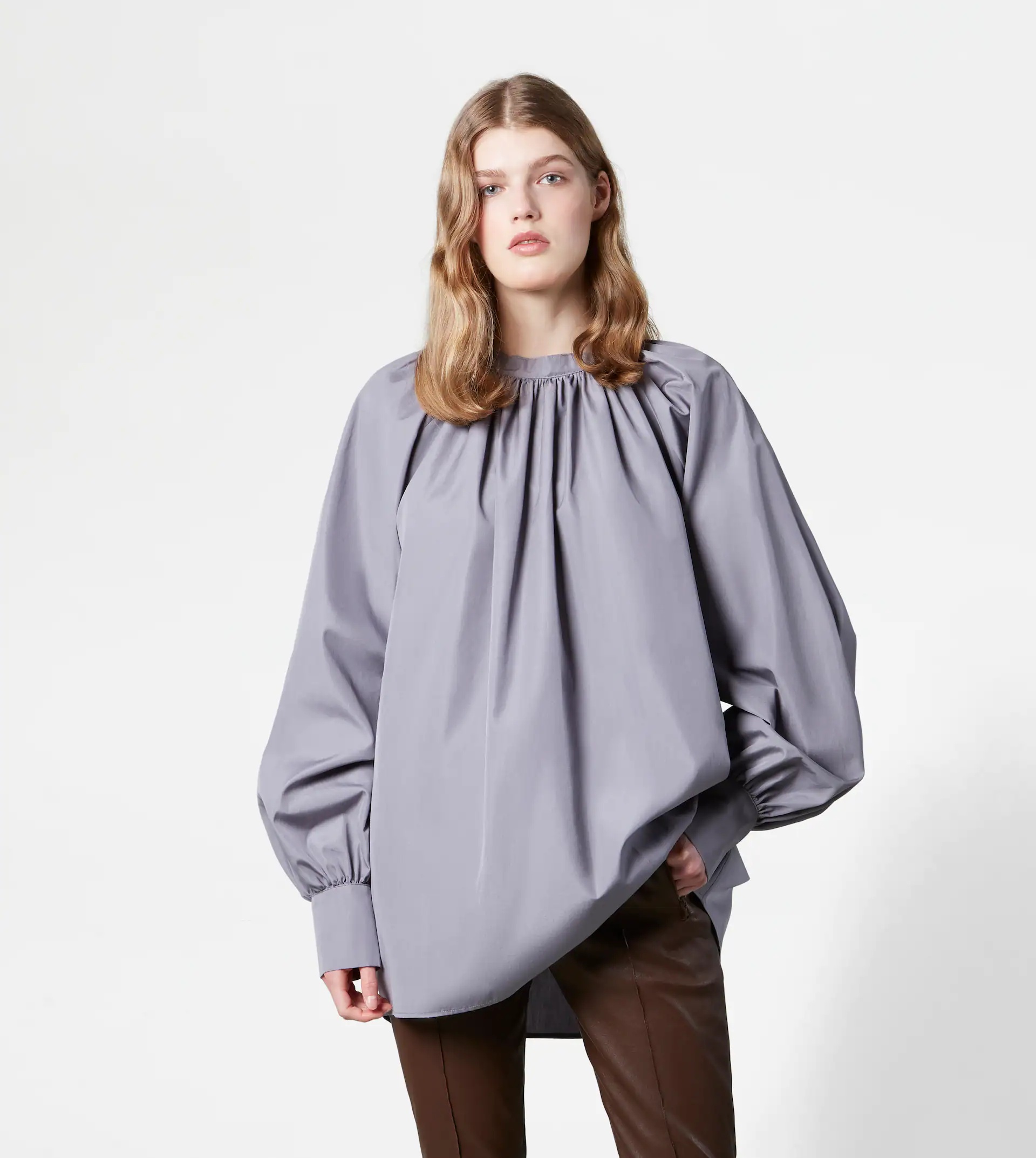POPLIN BLOUSE - GREY - 7