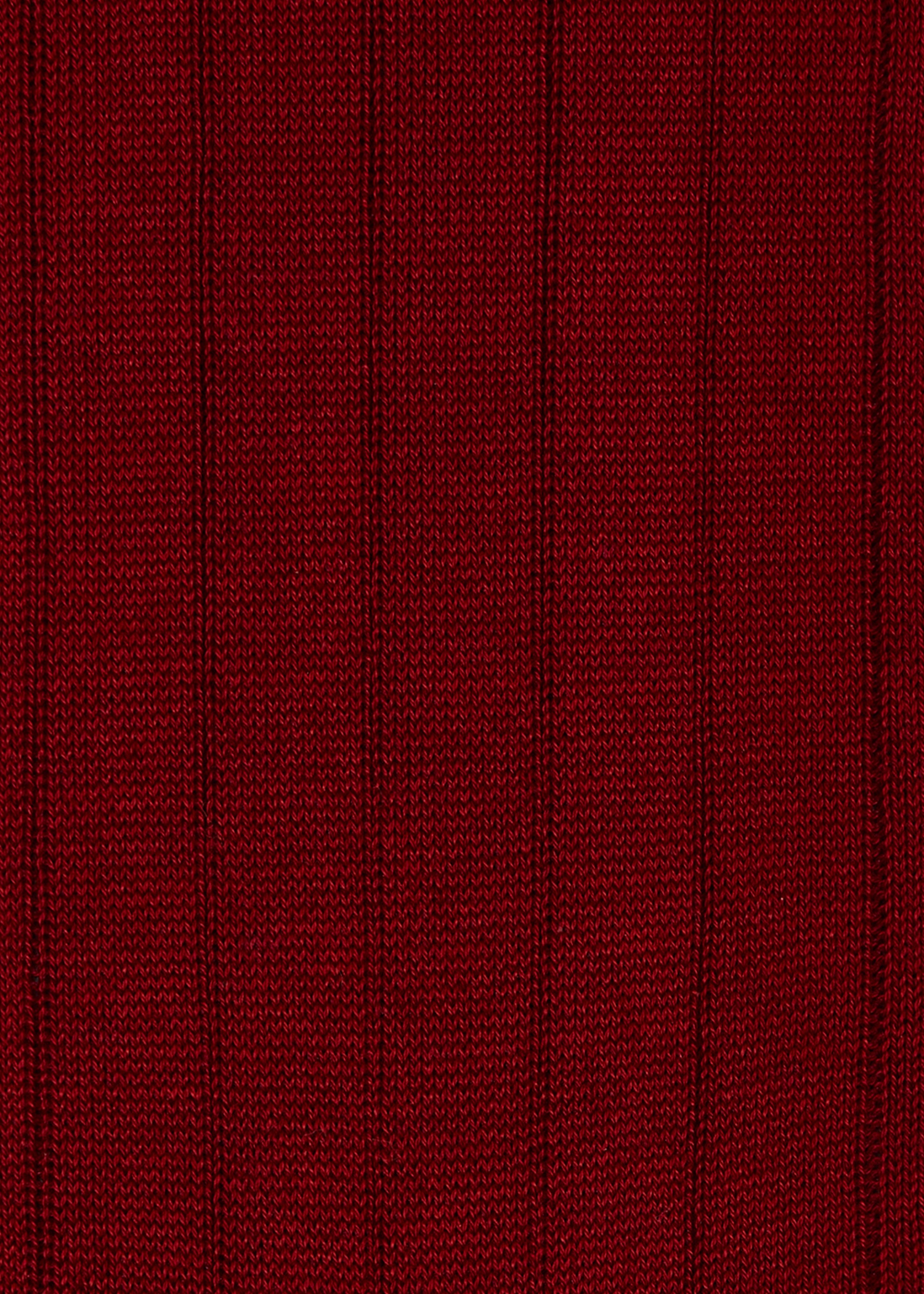 Burgundy Ribbed Cotton Socks - 3