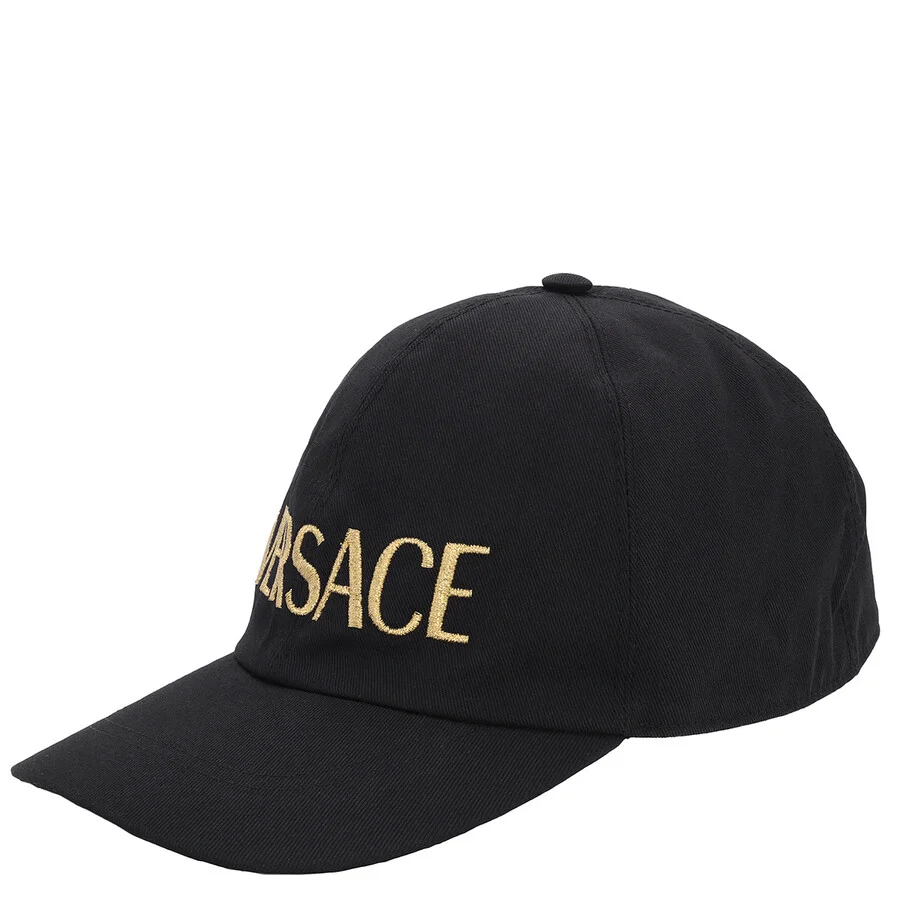 Versace Black Embroidered Logo Baseball Cap - 1