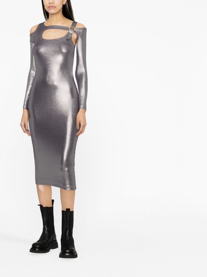 metallic cut-out dress - 2