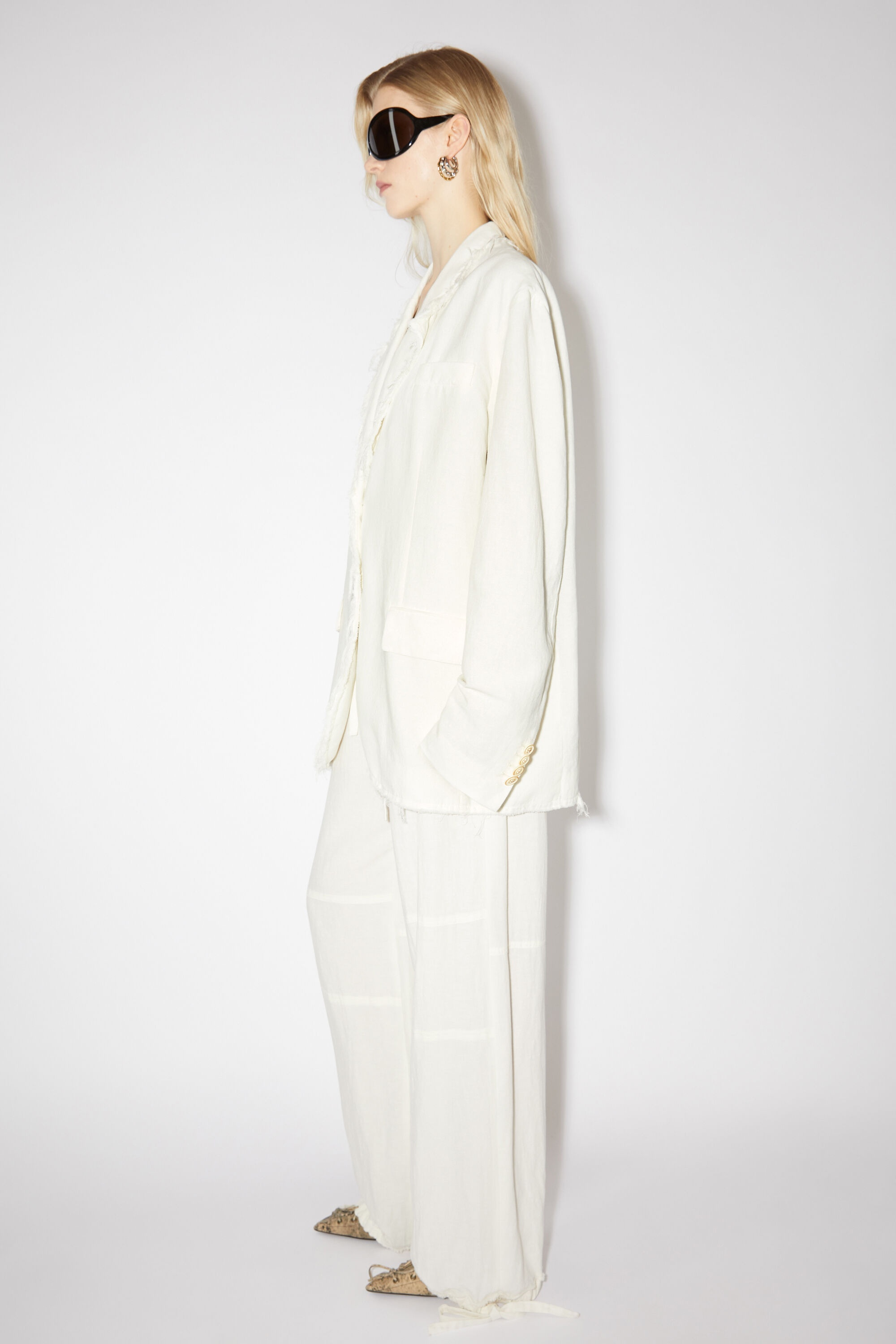Relaxed fit suit jacket - Warm white - 4