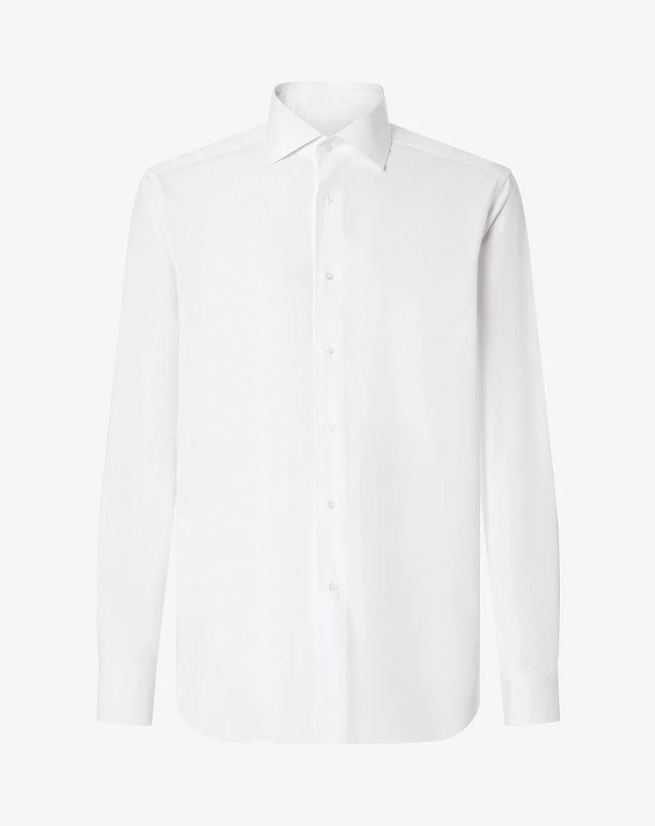 White cotton poplin shirt - 1