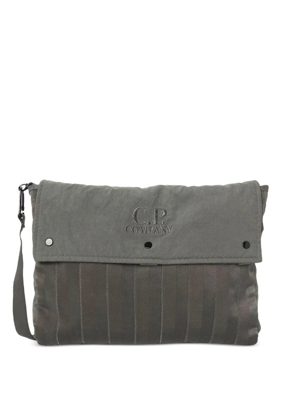 button striped tote bag - 1