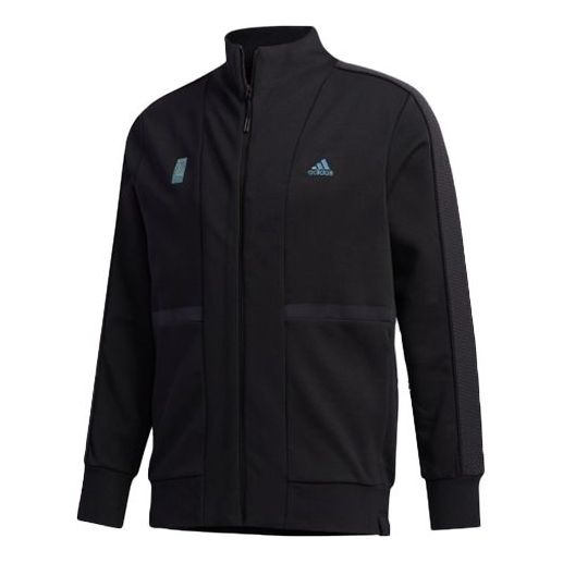 Men's adidas Sports Stylish Jacket Solid Color Black FM9344 - 1