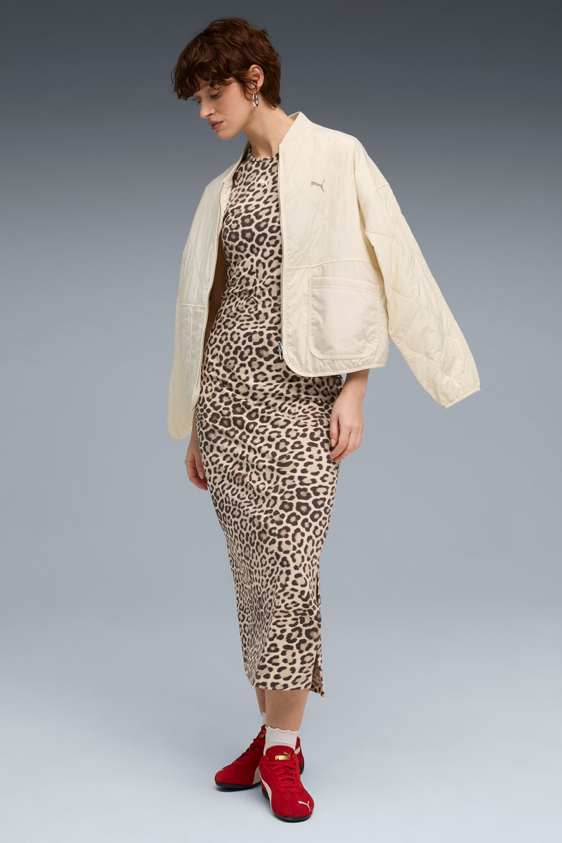 LEO LUXE Women's Slim All-Over Print Dress 5