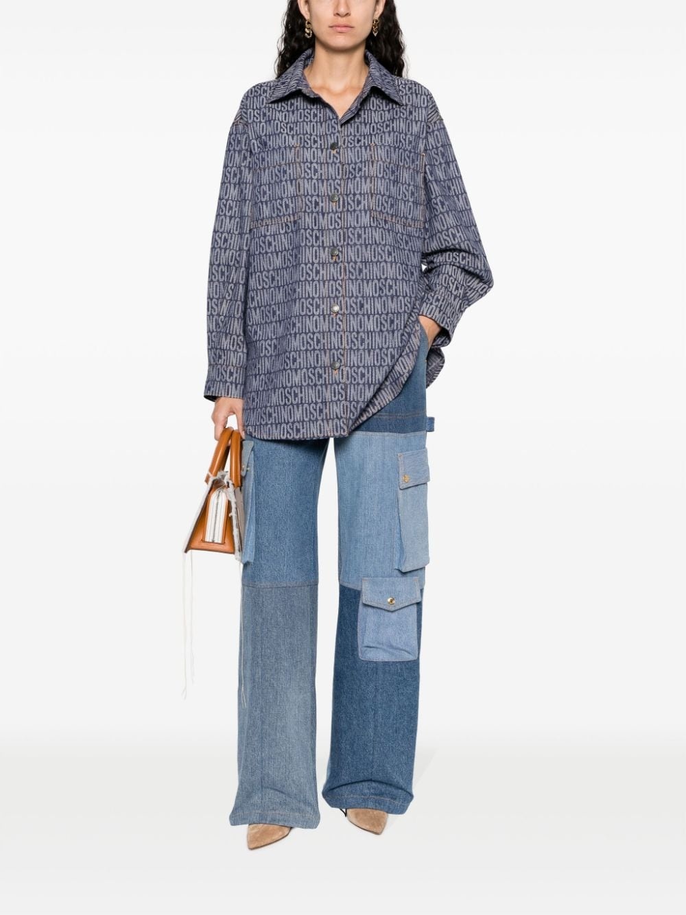 Moschino logo-jacquard denim shirt | REVERSIBLE