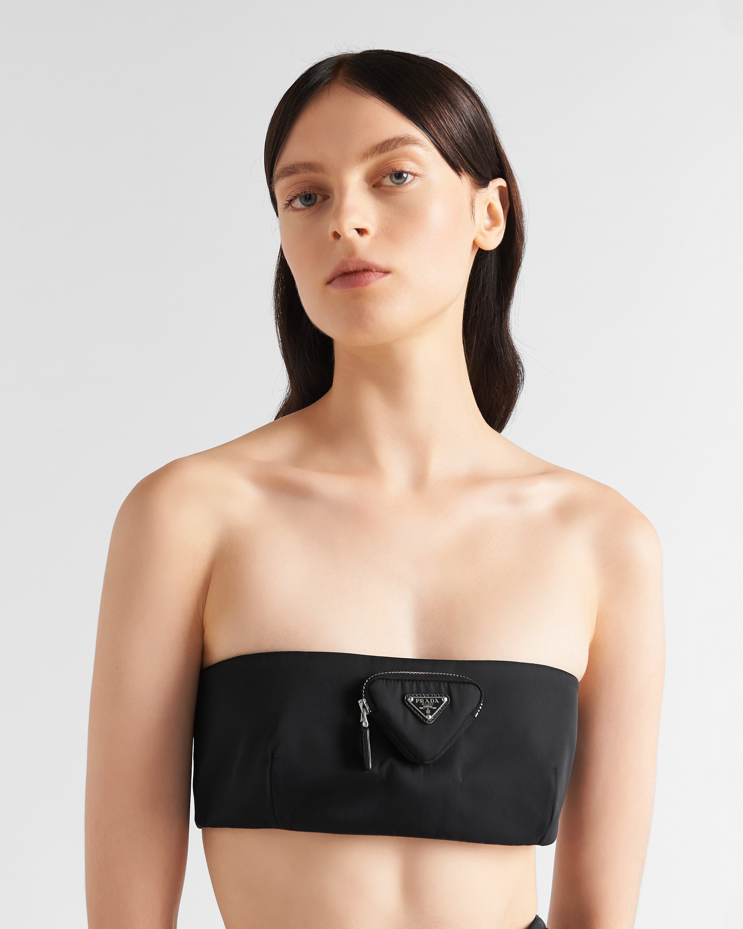 Re-nylon Bra Top In Black