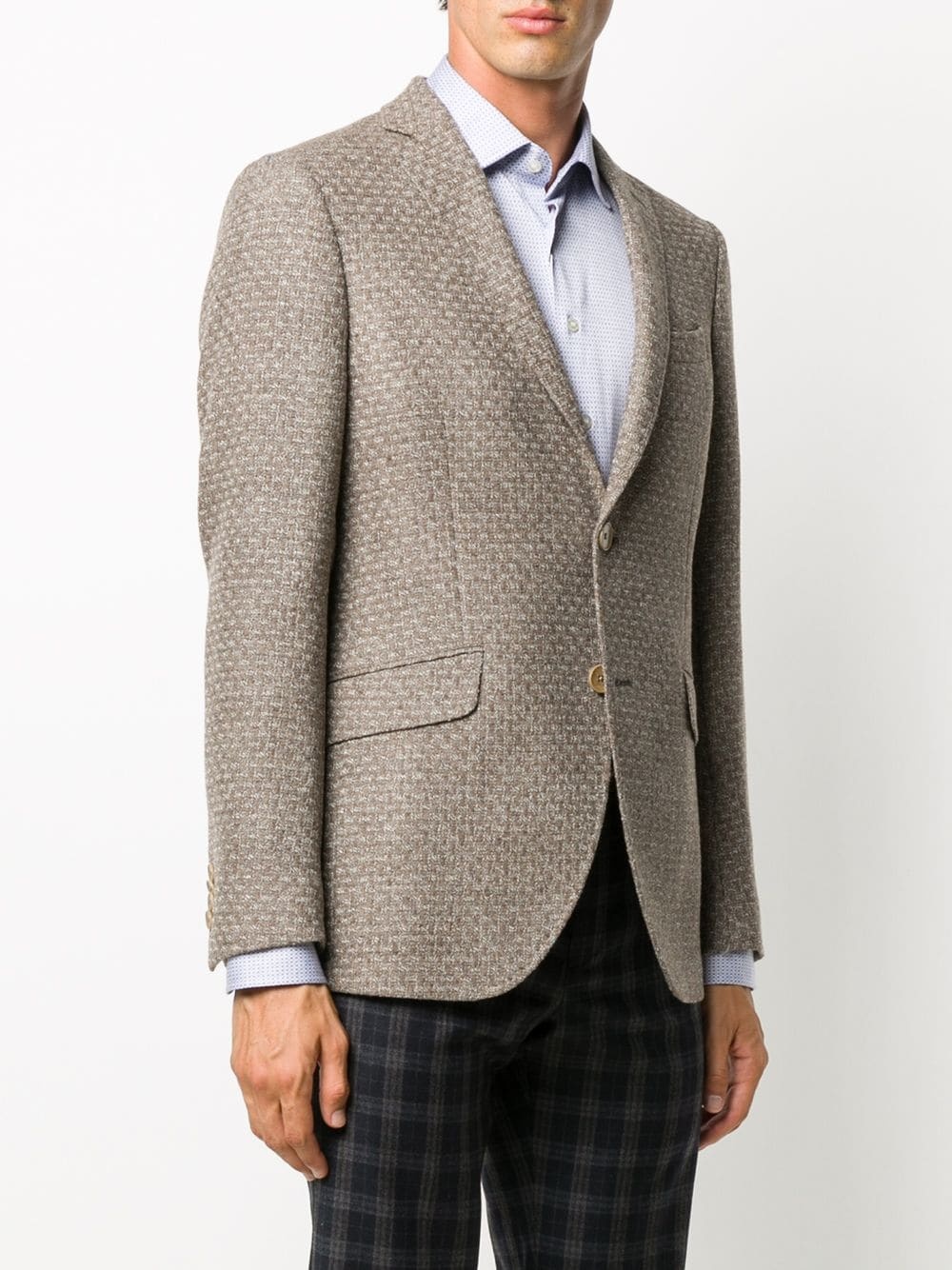 single-breasted woven blazer - 3