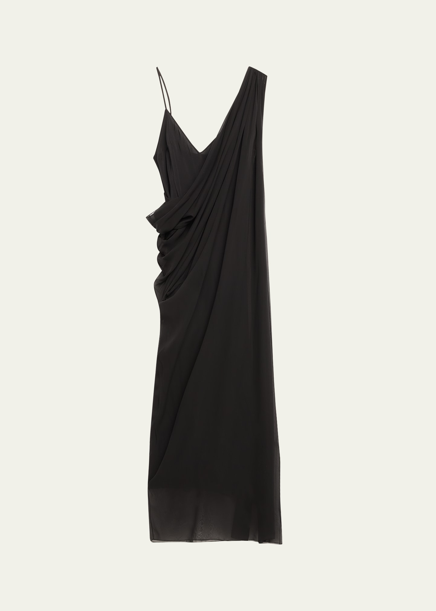 Taj Long Draped Silk Dress - 1