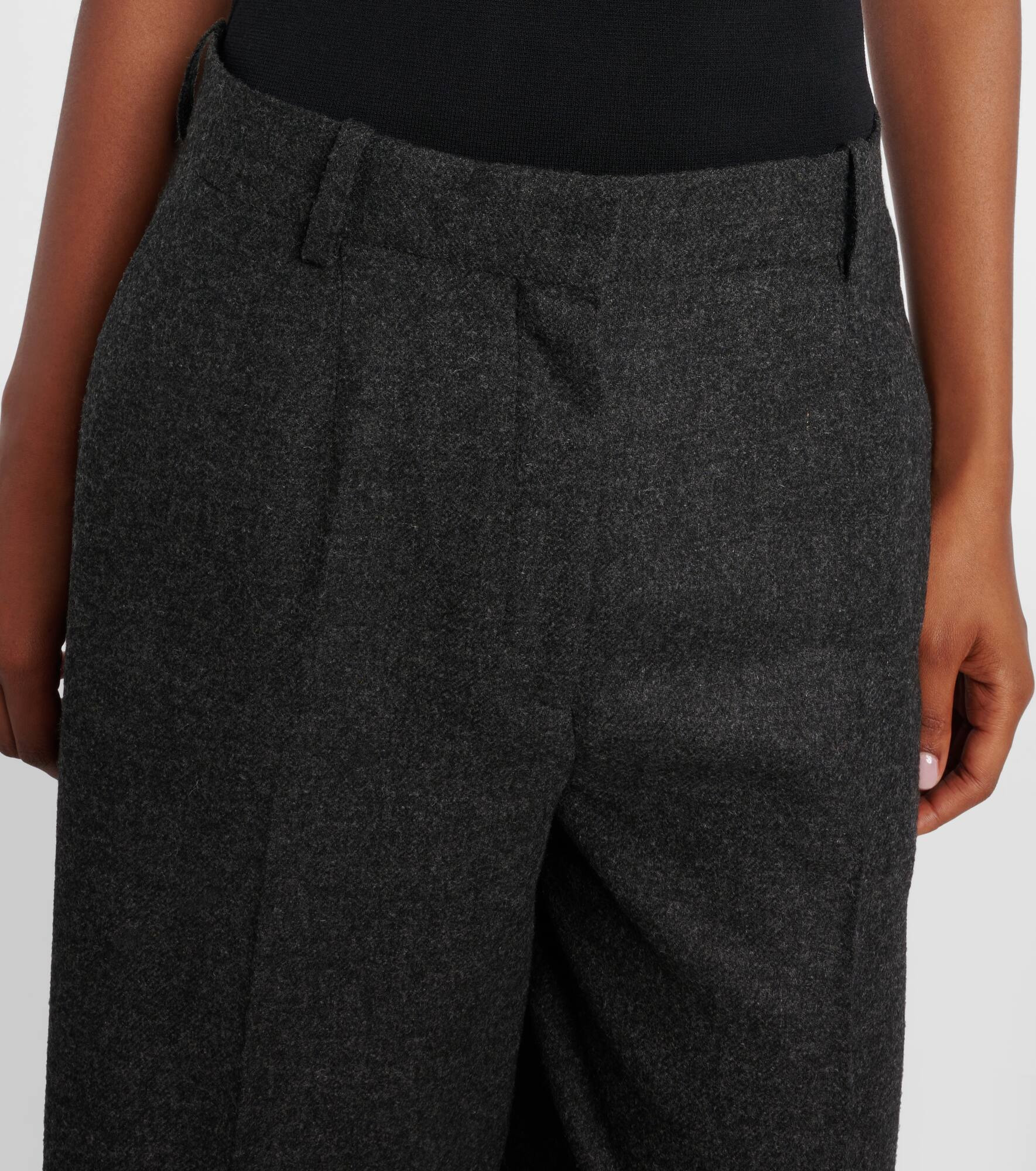 High-rise flannel wide-leg pants - 4