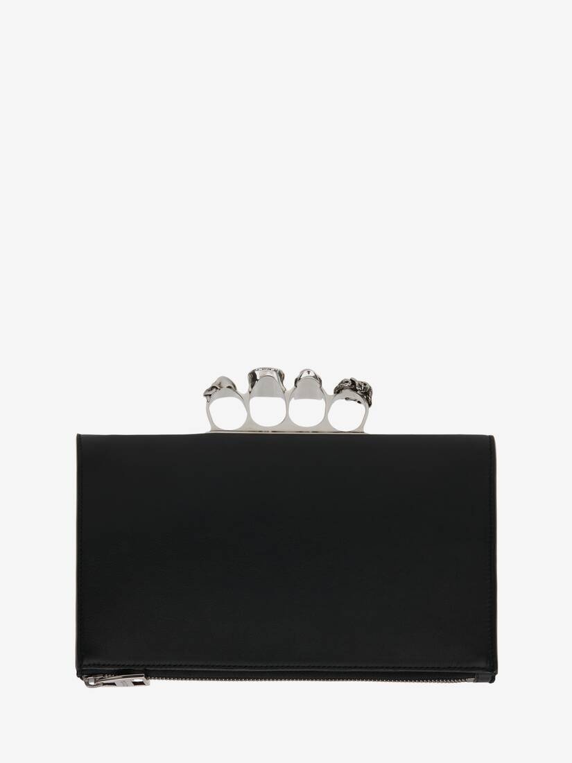 Men's Skull Four-ring Small Pouch in Black/white - 3