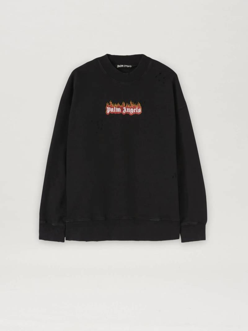 Burning Logo-print distressed sweatshirt - 1