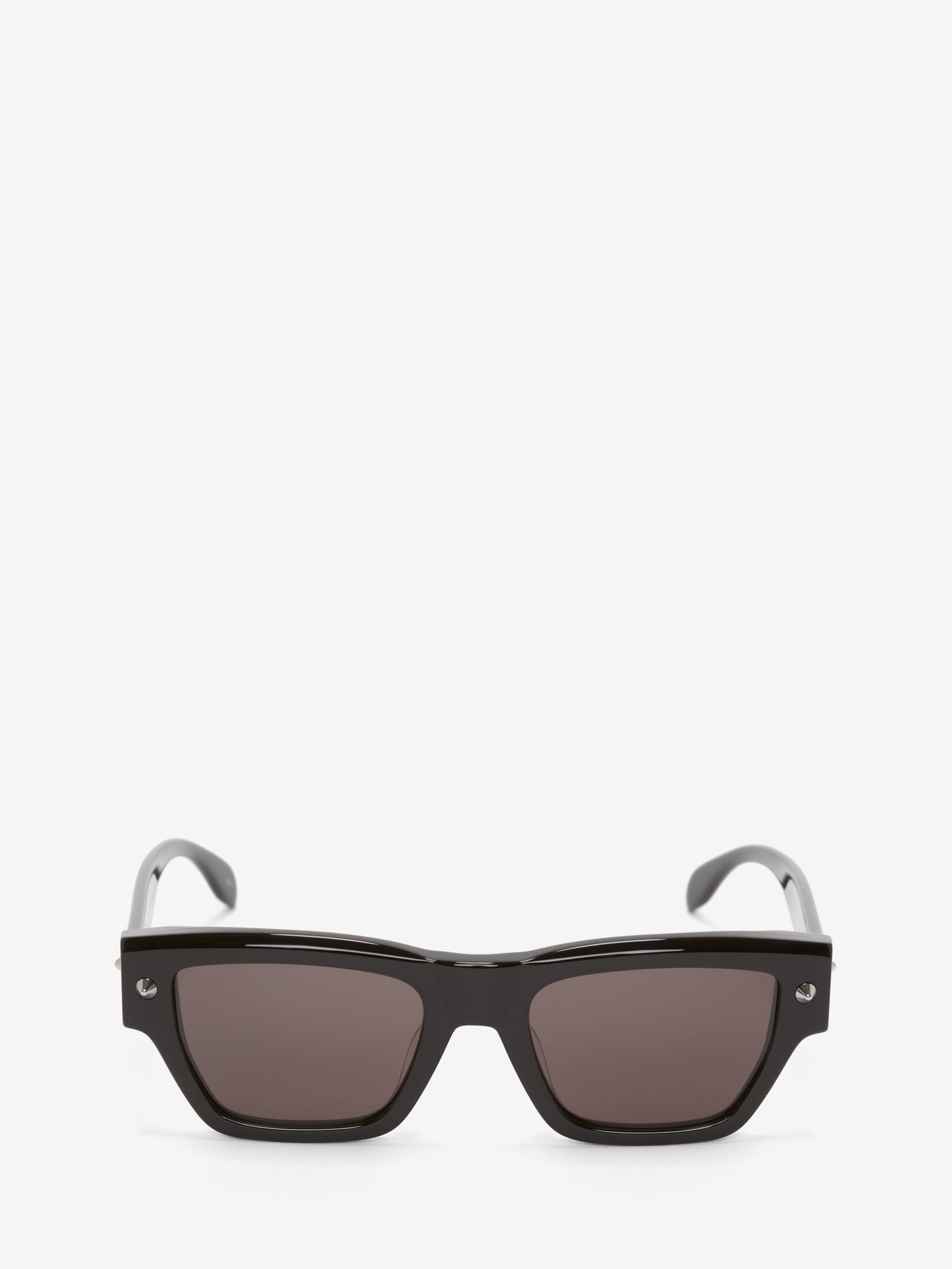 Men's Spike Studs Rectangular Sunglasses in Black/smoke - 1