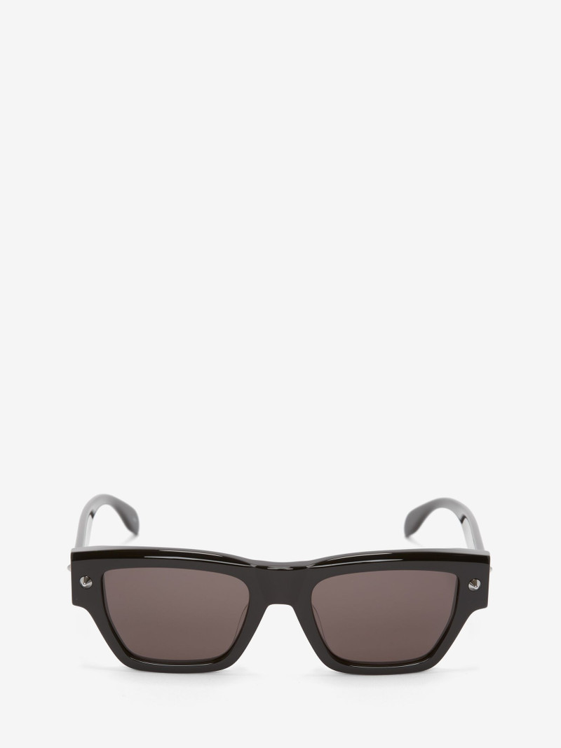 Men's Spike Studs Rectangular Sunglasses in Black/smoke - 1