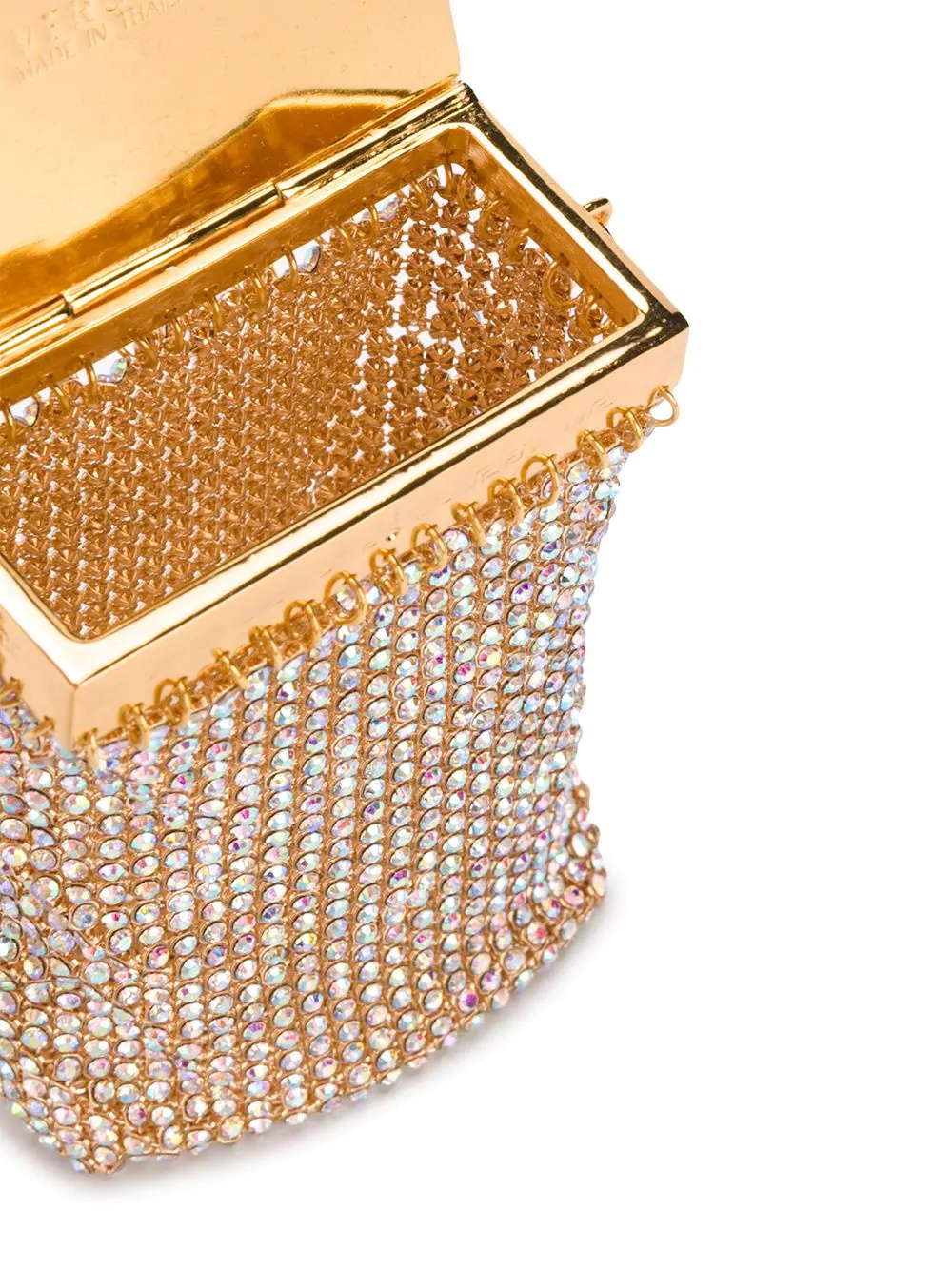 gold-tone crystal pouch bag - 5