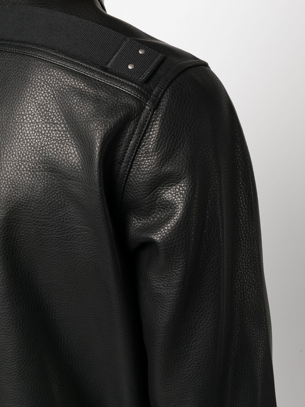 grained leather shirt - 5