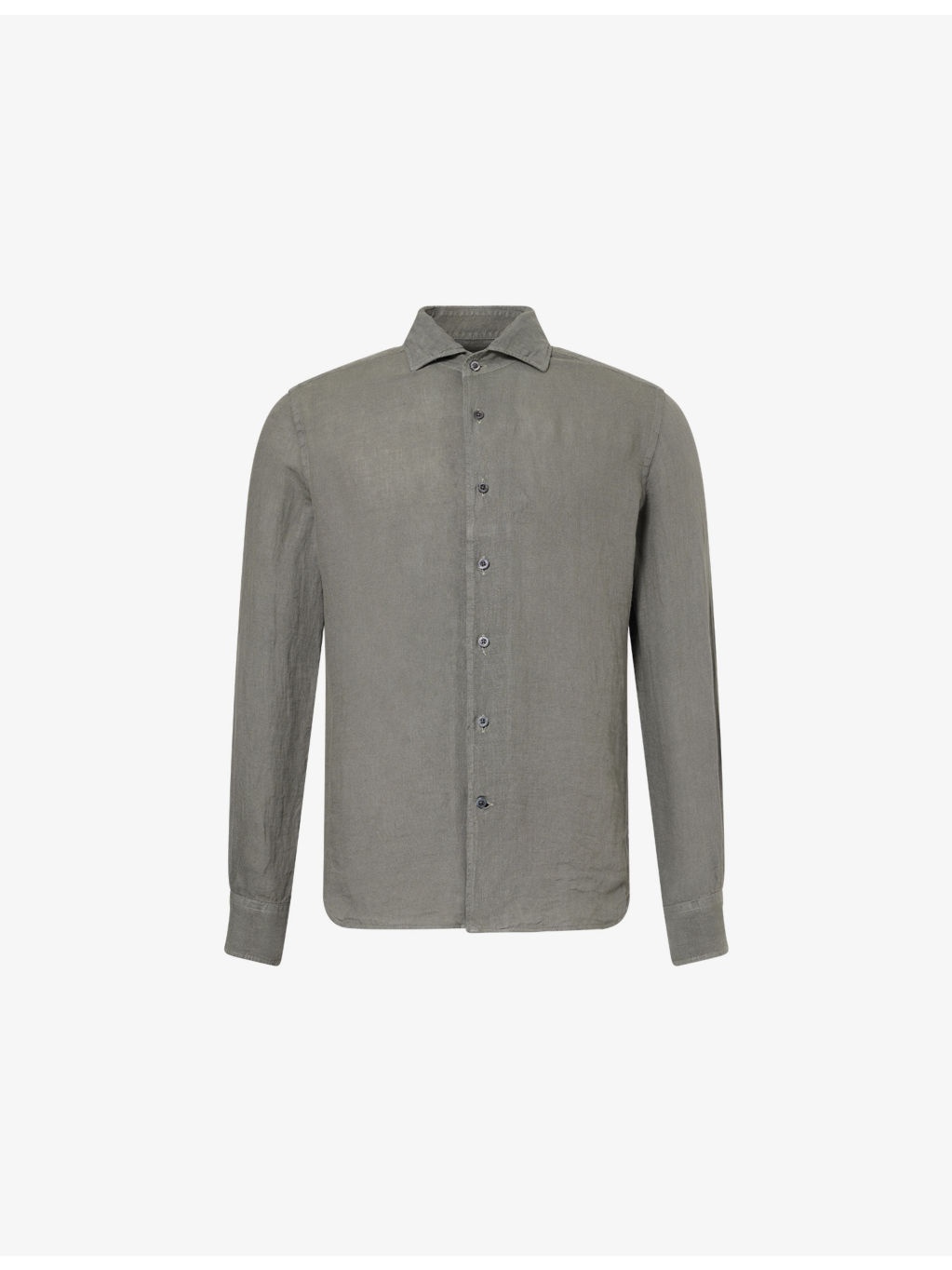Long-Sleeve Regular-Fit Linen Shirt - 1