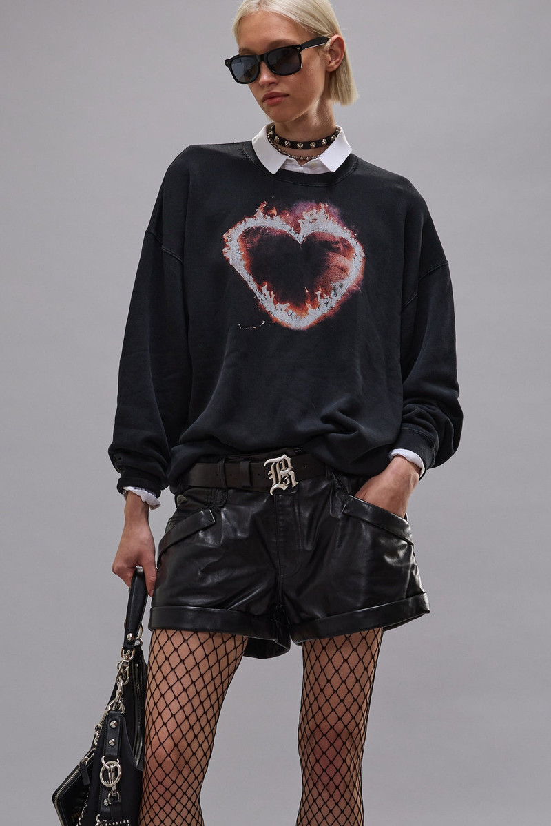 FLAMING HEART OVERSIZED CREWNECK 1