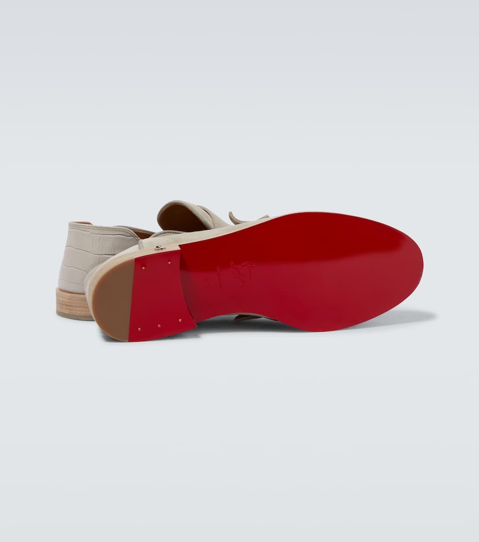 Penny No Back suede and croc-effect loafers - 7