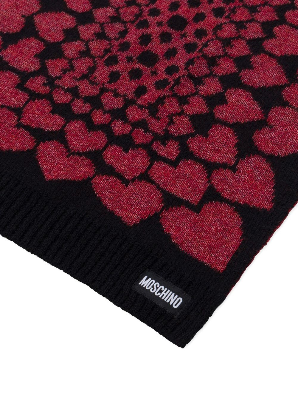 heart-pattern knitted scarf - 2