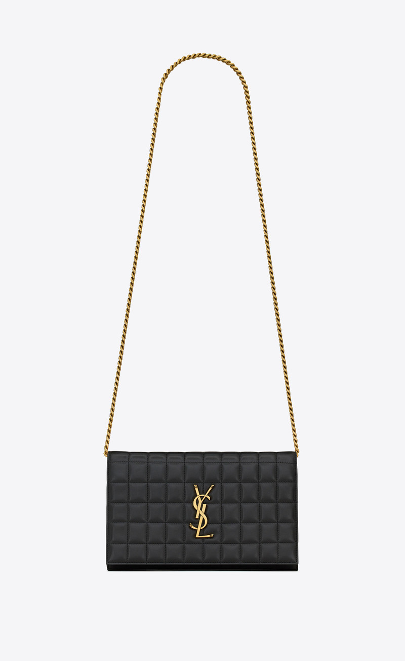 cassandre matelassé carré chain wallet in quilted leather - 1