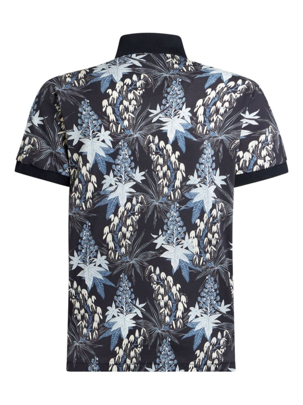 leaf-print cotton polo shirt - 5