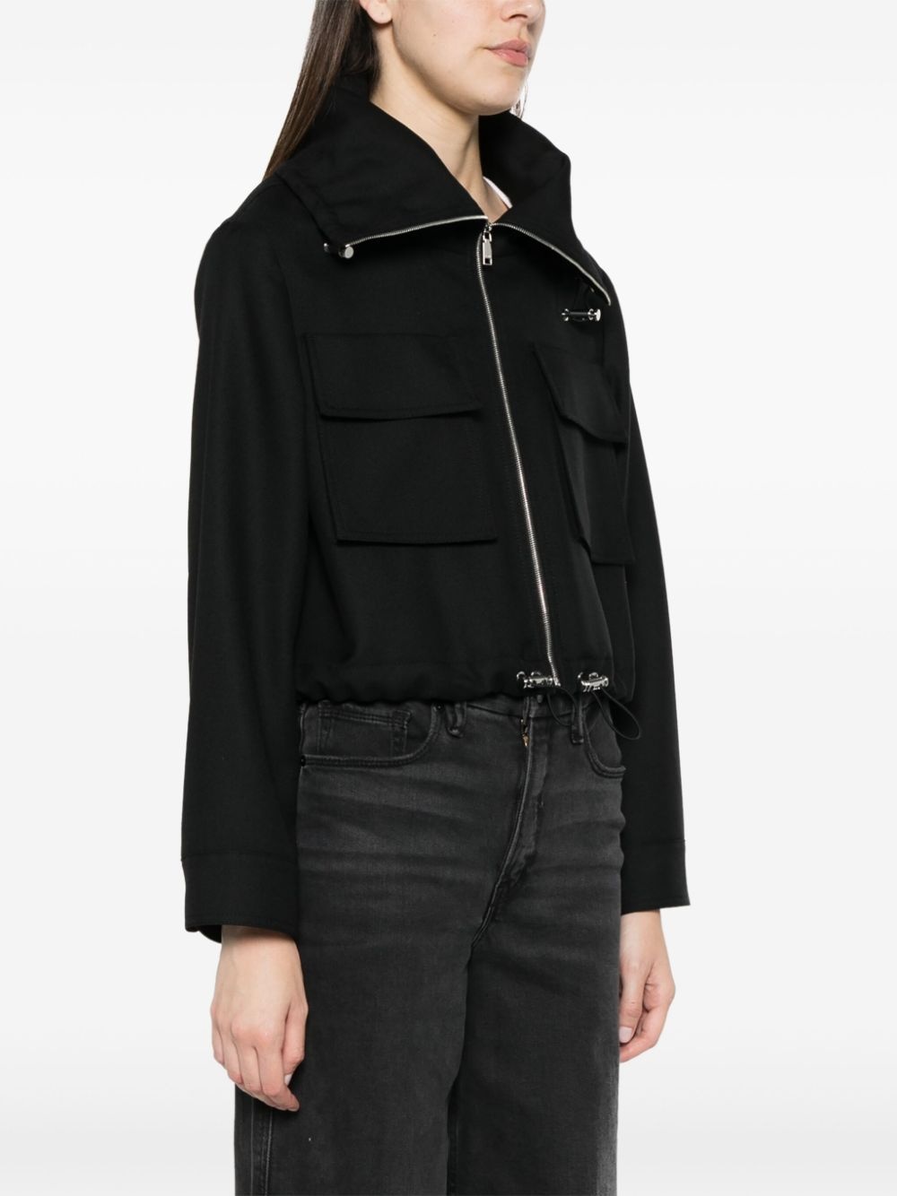 logo-plaque cropped jacket - 3