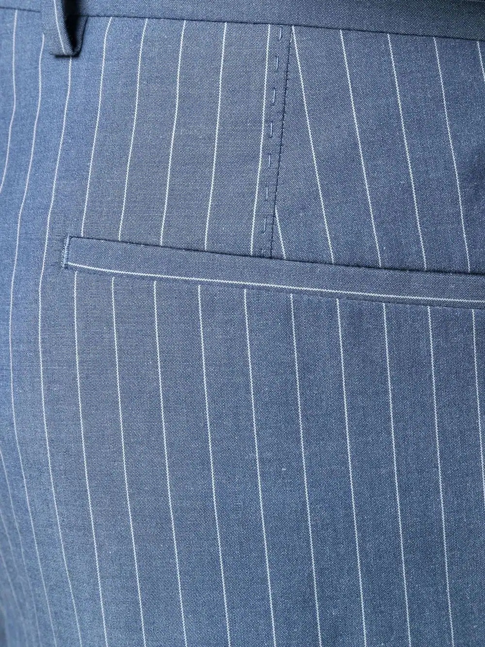pinstripe-pattern straight trousers - 5