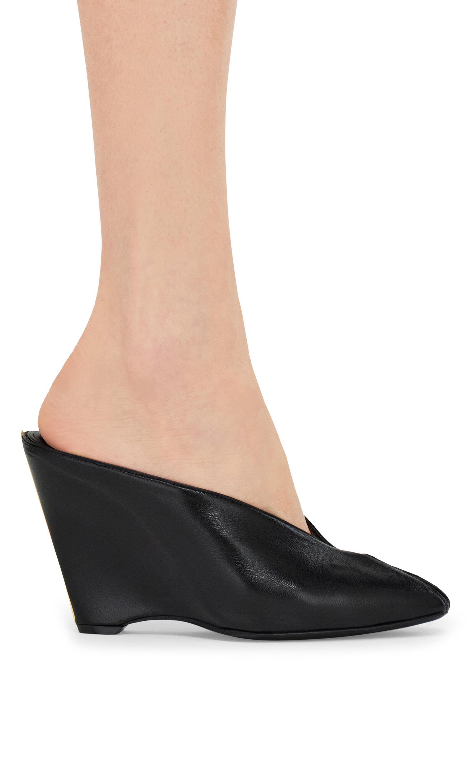 Alicia Leather Wedges Mules black - 2