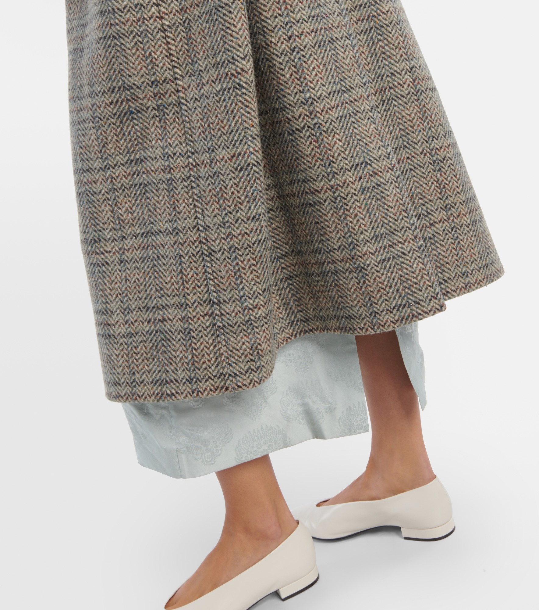 Herringbone wool and cashmere-blend coat - 6