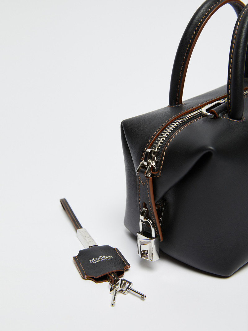 HOLDALLS Small shiny leather satchel bag 4