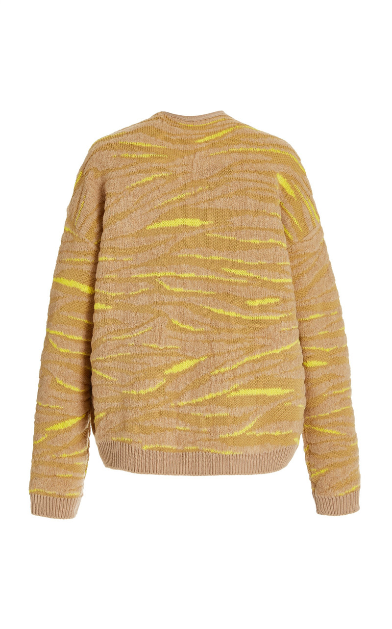 Oversized Animal-Patterned Wool-Blend Cardigan animal 4